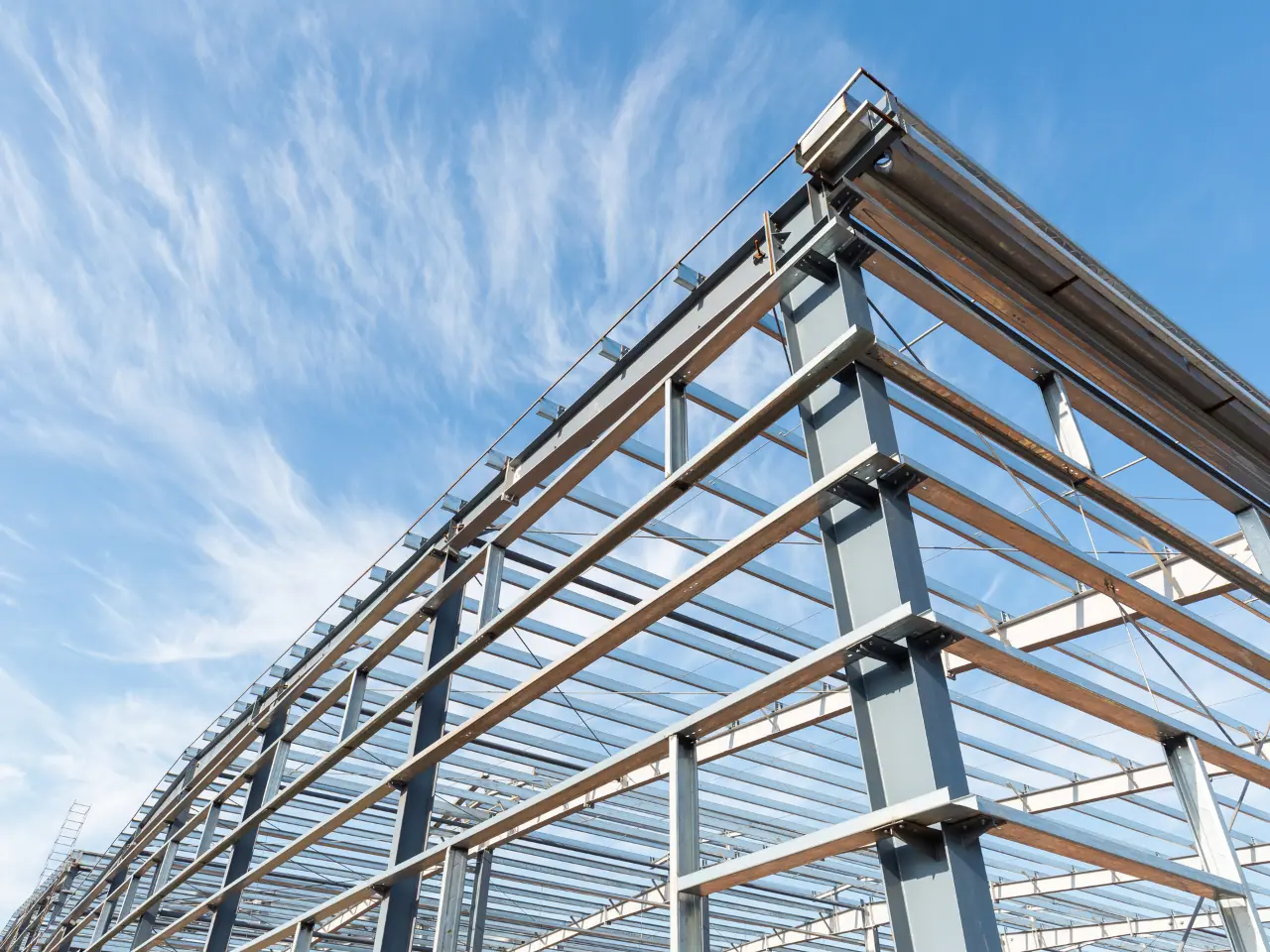 Steel frame for infrastructure building